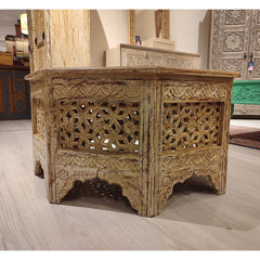Indian Hand Carved Jali Solid Wood Coffee Table C21