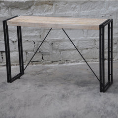 Barn wood Industrial Console Table-Whitewash-150-35-45 CM