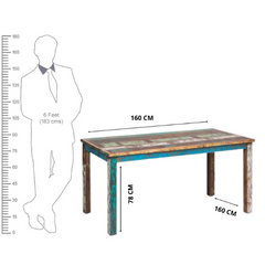 The Attic Solid Wood 6 Seater Dining Table Multicolor