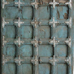 Antique Hand Carved Decorative Reclaimed Wood Door On Stand 13