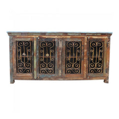 Reclaimed wood Metal Curly Jali large Sideboard 180cm