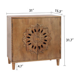 Indian Handmade Solid Wood Carved Cabinet