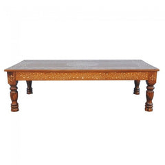 Indian Range Rich Bone Inlay Honey Coffee Table