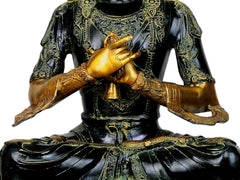 Indian Crown Buddha Tibetan Buddhist Buddha In Brass Statue