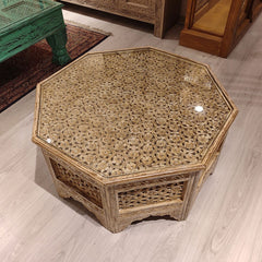 Indian Hand Carved Jali Solid Wood Coffee Table C21