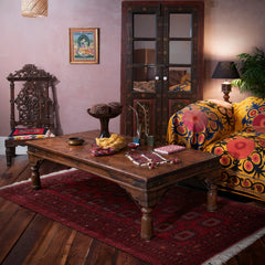 Takhat Indian Hand Carved Solid Wood Coffee Table C57