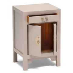 Golden Dragon Oriental Painted Solid Wood Grey Bedside Cabinet 40x35x60cm