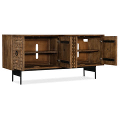 Metal Factory Industrial Indian Solid Wood & metal base TV Units B19