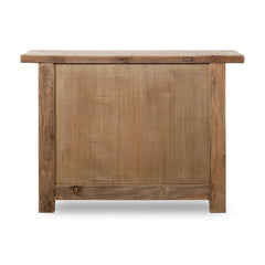 Indian Hand Carved 2 Door Solid Wood Cabinet Natural