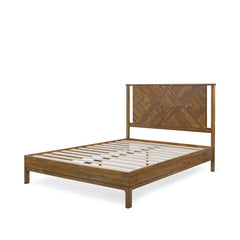 The Gileteen Solid Wood King Sized Bed in Rustic Dark Brown