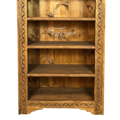 Mehrab Indian Hand Carved Solid Wood Bookshelf B3