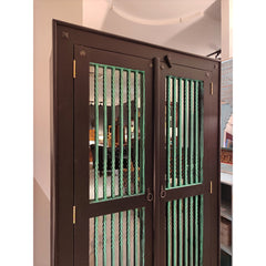 Urban Art Store Wood & Iron Glass Door Cupboard Wardrobe D42