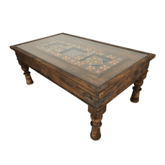 Mughal Hand Painted Solid Wood Coffee Table C25