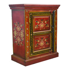 Mughal Hand Painted Multicolored Wooden Side Table 68