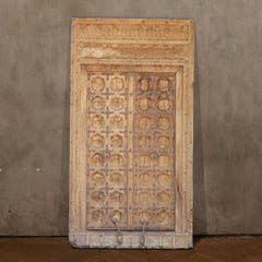 Antique Hand Carved Decorative Reclaimed Wood Door On Stand 14
