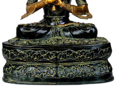 Indian Crown Buddha Tibetan Buddhist Buddha In Brass Statue