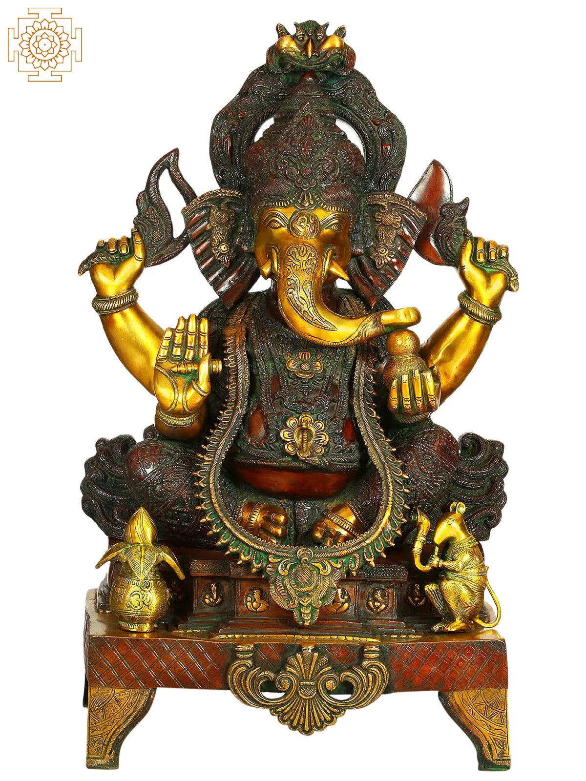Indian Lord Ganesha Handmade Brass Statue