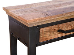 Industrial Solid Wood 2 Drawer Study Desk