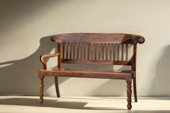 Indian Hand Carved Sheesham Wood Bench B3