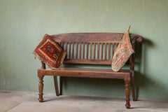 Indian Hand Carved Sheesham Wood Bench B3