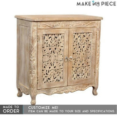 Jali Indian french 2 door sideboard Whitewash