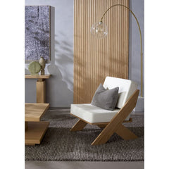 The Gileteen Wooden Sheesham Wood Arm Chair for for Balcony and Living Room