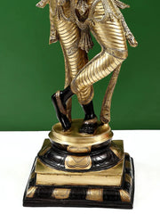 Indian Lord Krishna Playing Flute Brass Statue