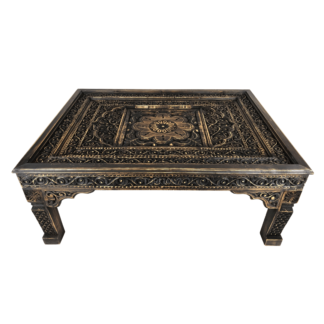 Indian Hand Carved Solid Wood Coffee Table C49