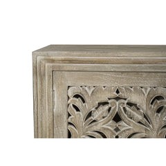 Indian Hand Carved 4 Door Solid Wood Sideboard