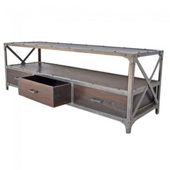 Angle Industrial Entertainment unit TV Stand Chocolate