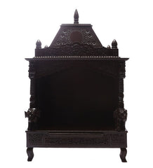 Medium Sized Handmade Sheesham Wood Home Temple In Brown