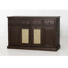 The Attic Francisco Cane Solid Wood Sideboard Walnut