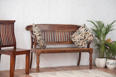 Indian Hand Carved Sheesham Wood Bench B3