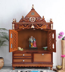 Sheesham Wood Handmade Mandir Home Temple In Brown