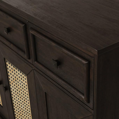 The Attic Francisco Cane Solid Wood Sideboard Walnut