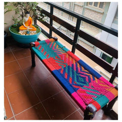 Indian Solid Wood Handmade Rajasthani Charpai Bench Khat Manjhi Woven Charpai Daybed