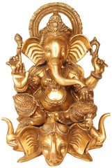 Indian Lord Ganesha Handmade Brass Statue