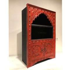 Mehrab Indian Hand Carved Solid Wood Bookshelf B30