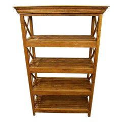 Novato 4 Open Shelf Rustic Solid Wood Bookcase