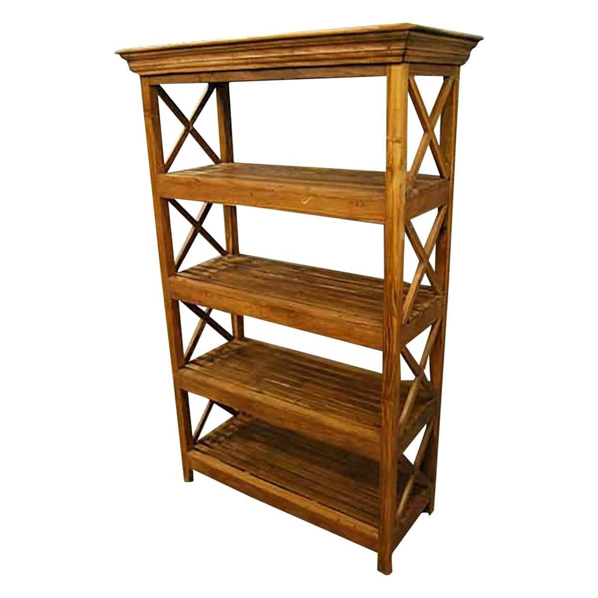 Novato 4 Open Shelf Rustic Solid Wood Bookcase