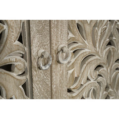Indian Hand Carved 4 Door Solid Wood Sideboard