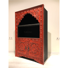 Mehrab Indian Hand Carved Solid Wood Bookshelf B30