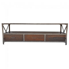 Angle Industrial Entertainment unit TV Stand Chocolate