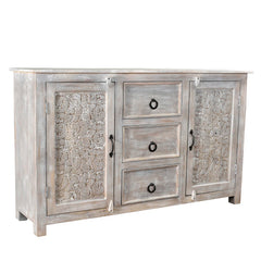 Indian Handmade Solid Wood Carved Sideboard