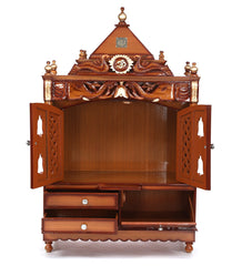 Sheesham Wood Handmade Mandir Home Temple In Brown