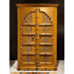 Indian Hand Carved Solid Wooden Cupboard Wardrobe D32