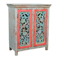 Jali Carved Indian Solid wood Multi coloured Sideboard