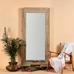 Carved Oasis Old Reclaimed Wood Large Sized Wall Lining  Mirror Frame