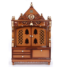 Sheesham Wood Handmade Mandir Home Temple In Brown