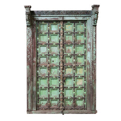 Indian Vintage Antique Hand Carved Solid Wood Door 15